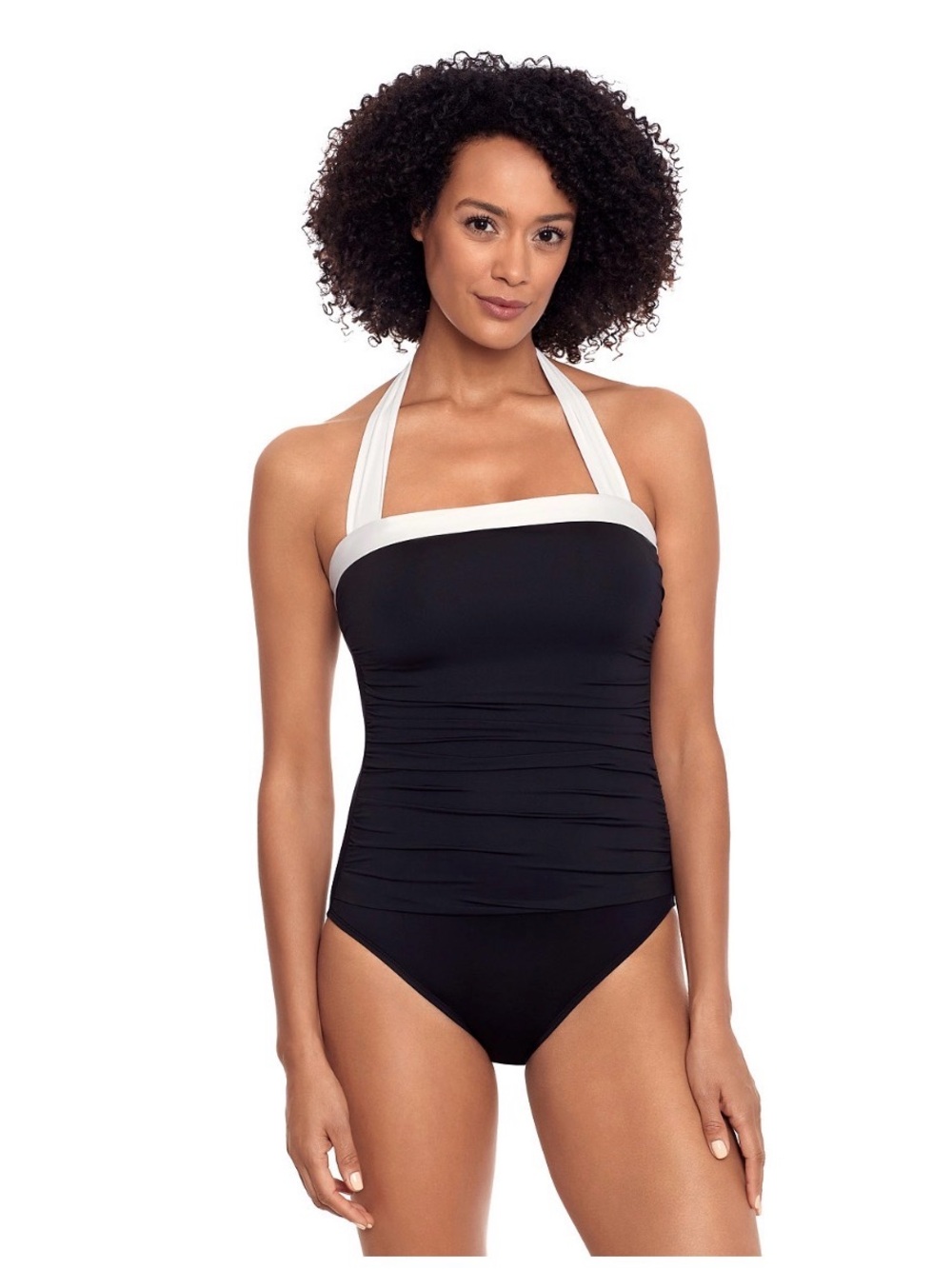 NWOT Lauren Ralph Lauren Shirred Bandeau One Piece Swimsuit Sz 6